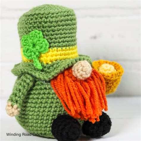 St. Patrick's Day Gnome Free Crochet Pattern - Winding Road Crochet