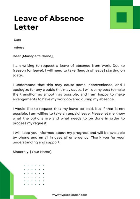 43 Printable Leave Of Absence Letter Loa Templates Pdf Word Free