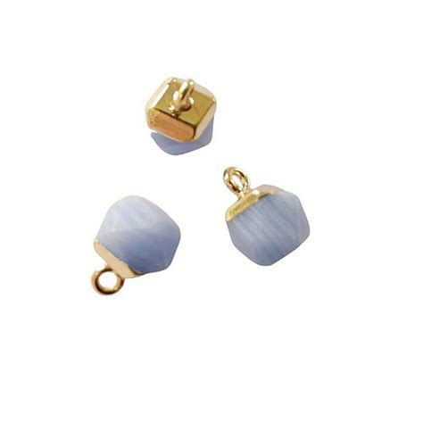 Chalcedoon Edelsteen Bedel Facet Cube Goud Xitin Beads Jewelry