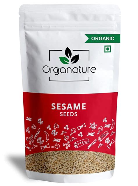 Organature Organic Fresh Natural White Sesame Seeds Unhulled