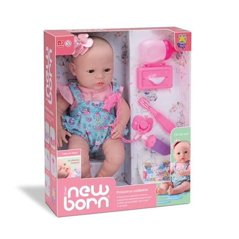 Boneca Bebe New Born Primeiros Cuidados E Faz Xixi Divertoys Shopee