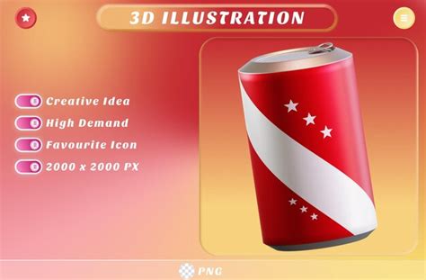 Premium Psd 3d Rendering Red Soda Icon