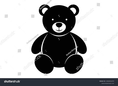 Teddy Bear Silhouette Vector Illustration Isolated Stock Vector