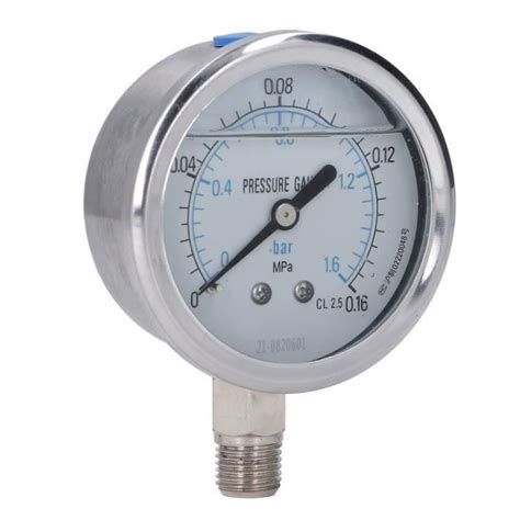 Fdit manomètre à vide 1 4 NPT Acier inoxydable radial antichoc de