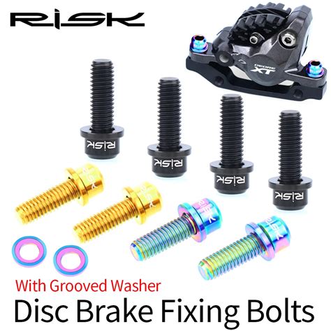 Risk Titanium Bike Bolts Pcs M Mm Mtb Bicycle Disc Brake Titanium