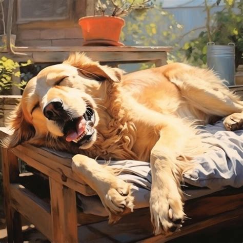 Premium Ai Image A Sleepy Pooch Basking In The Sun