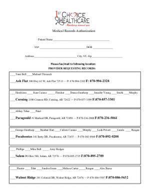 Fillable Online Instructions For Our Medical Record Release Request