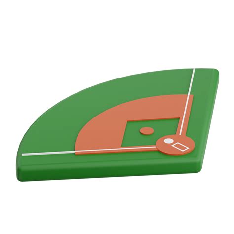 3D render baseball field icon illustration. Isolated on transparent background 46801927 PNG