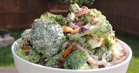 Leave A Happy Plate Ranch Broccoli Salad With Spicy Candied Almonds