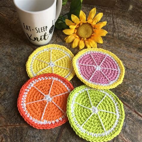 Fruit Coasters Crochet Weave Crochet