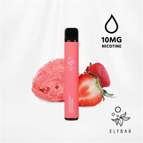 Elfbar Strawberry Ice Cream Disposable Vape Mg Nicotine