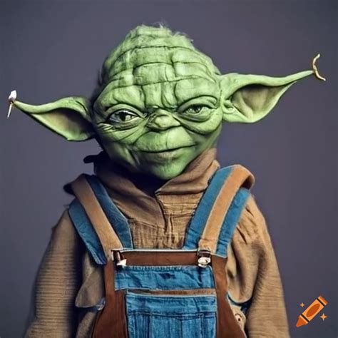 Yoda Wearing Overalls And Smoking A Cigarette On Craiyon