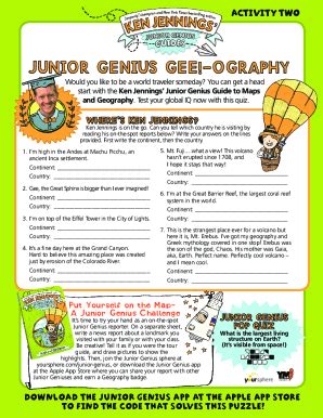 Fillable Online Maps and Geography (Ken Jennings' Junior Genius Guides ...