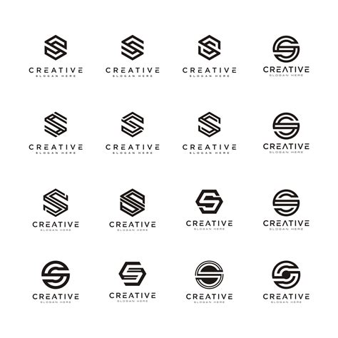 Set Of Initial Letter S Hexagon Logo Design Vector MasterBundles