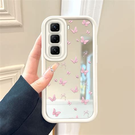Jual Infinix Hot Untuk Hp Casing Phone Case Cesing Soft Cover Pink Butterfly Mode Mirror