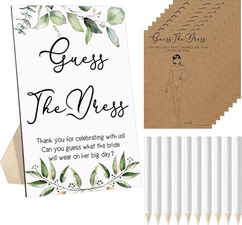 Amazon Seajan Guess The Dress Bridal Shower Game Wooden Game Sign