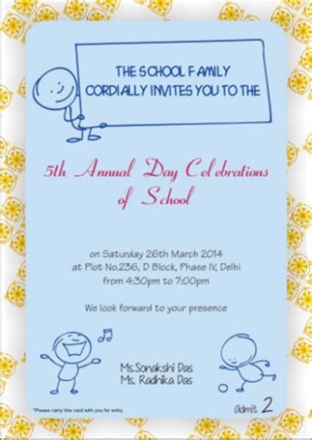 Annual Day Celebration Invitation Card