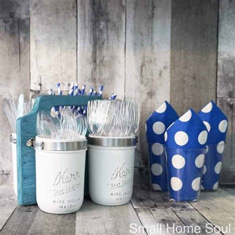 Diy Mason Jar Utensil Caddy Perfect For Bbqs Or Parties Girl Just Diy