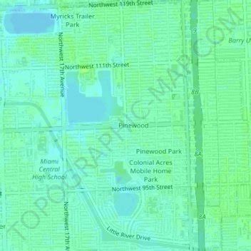 Pinewood topographic map, elevation, terrain