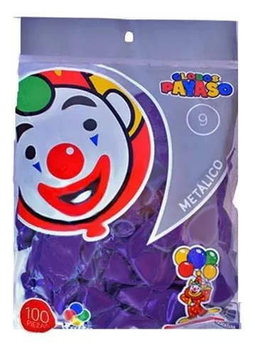 Decorador De L Tex Globo Metalico N Payaso Bolsa Pz Color Morado