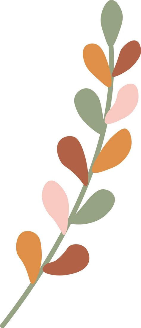 Boho style flower and leaves. Vector illustration. 18913190 Vector Art ...