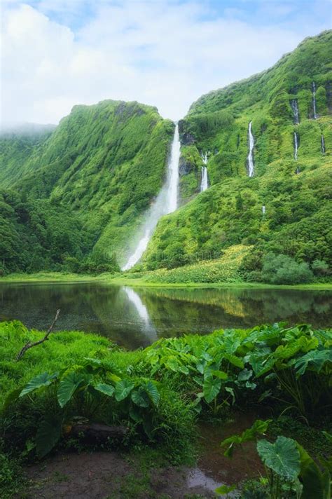 Waterfalls Green Paradise Hidden In Flores Island Azores Portugal