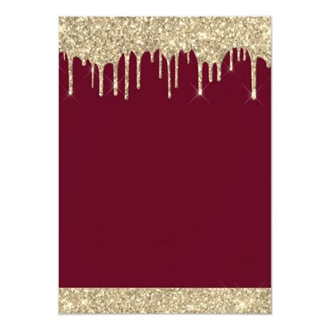 Gold Burgundy Sparkle Glitter Any Age Birthday Invitation | Zazzle | Birthday invitations, Pink ...