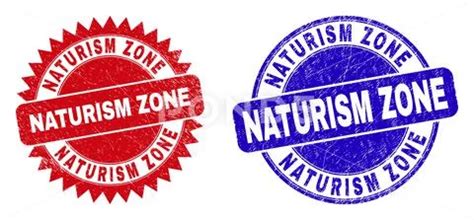 Naturism Zone Rounded And Rosette Stamp Seals With Corroded Surface