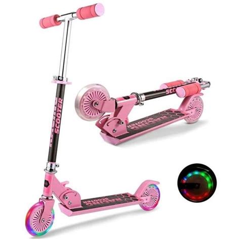 Trottinette fille enfant 2 Roues Lumineuses ABEC7 Hauteur réglable