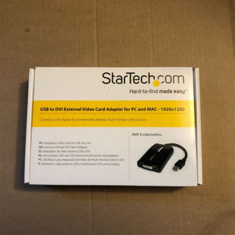 Startech Usb To Dvi Adapter 1920x1200 External Video Graphics Card Usb2dvipro2 Ebay