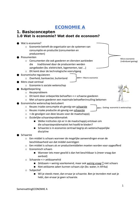 Samenvatting Economie A Economie A Basisconcepten Wat Is