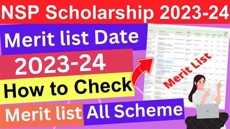 NSP Scholarship Merit List 2023 24 NSP Merit List 2024 How To Check