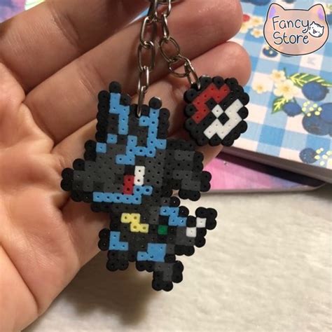 Chaveiro Lucario Pokemon Hama Beads Perler Beads Pixel Art