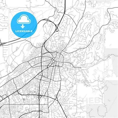 Nice Bright Vector Map Of Santa Fe New Mexico United States With Fine