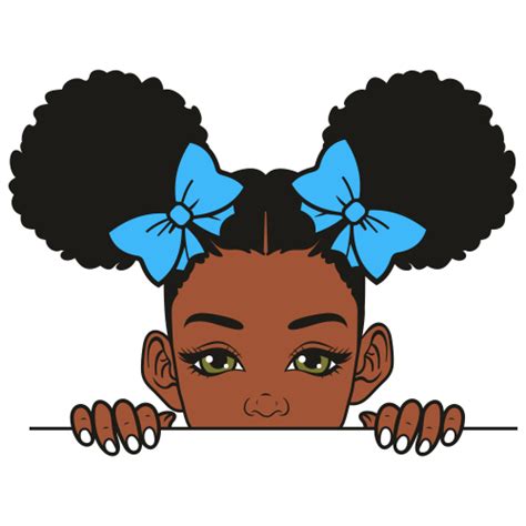 Afro Puffs Svg Black Woman Puffs Png Peekaboo Afro Girl Vector File