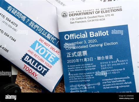 Official ballot envelope for the November 3 2020 General Election ...