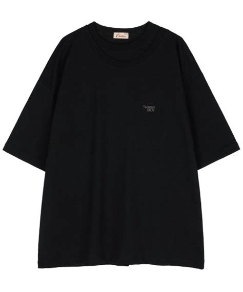 MUSINSA ETCE DOUBLE NECK SHORT SLEEVE TEE BLACK