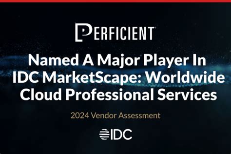 Perficient Recognized As A Major Player In Idc Marketscape For Cloud