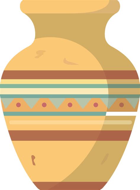 Egyptian Canopic Jar Flat Style Vector Illustration Egyptian Jar