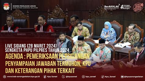 28 3 SIDANG SENGKETA PHPU PILPRES 2024 PENYAMPAIAN JAWABAN KPU