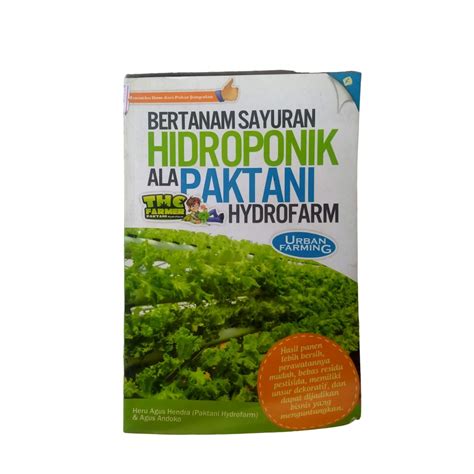 Jual Buku Bertanam Sayuran Hidroponik Ala Paktani Hydrofarm Urban