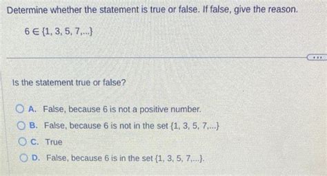 Solved Determine Whether The Statement Is True Or False If