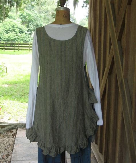 Linen Jumper Pinafore Apron Dress Tunic Smock In By Linenclothing