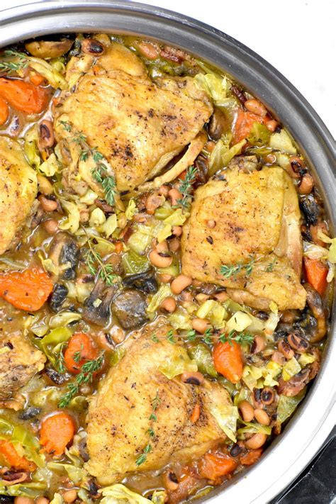 Southern Braised Chicken With Black Eyed Peas Gypsyplate