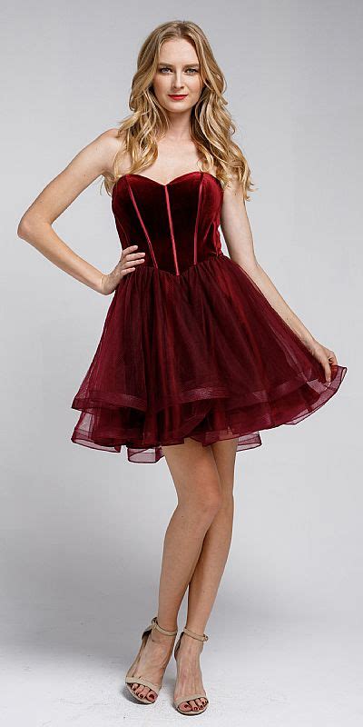 Strapless Short Babydoll Prom Dress A464s