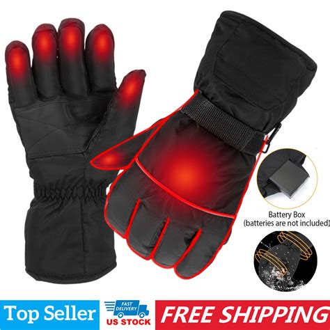 Winter Heated Gloves Electric Heat Battery Powered Windproof Glove For