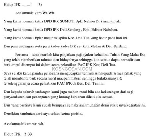 Contoh Contoh Sambutan Ketua Pelaksana Tukaffe