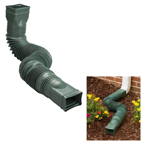 Green Flexible Downspout Extension Gutter Connector Rainwater Drainage