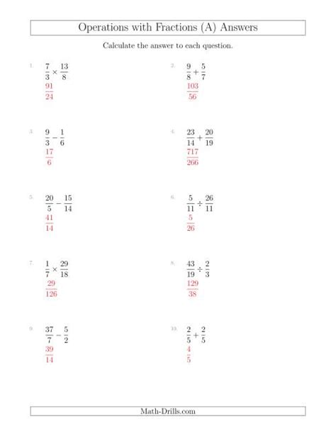 20 Fraction Operations Worksheet Worksheets Decoomo