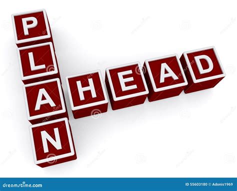 Plan Ahead On Letter Cubes Isolated Stock Illustration Illustration